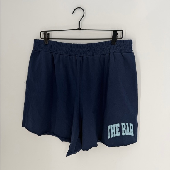 The Bar Varsity Cotton Navy Blue Athletic Shorts - Picture 2 of 6